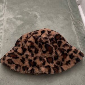 Leopard Print Faux Fur Hat